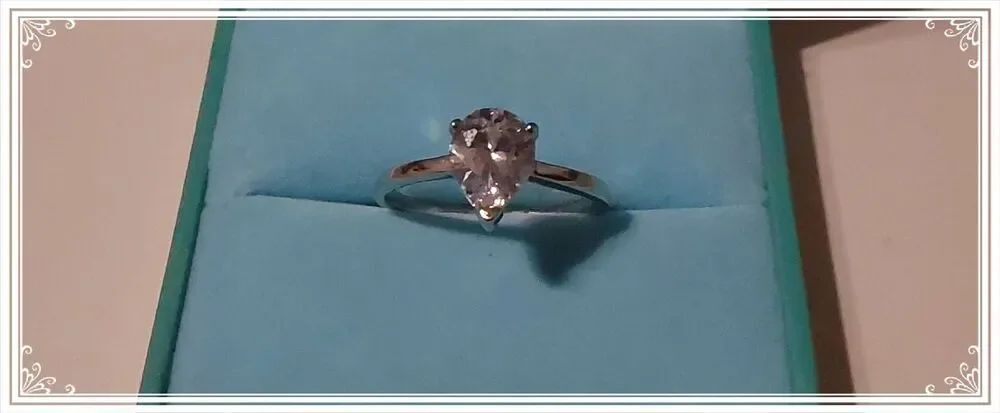 Stunning 1.5 Ct. Pear Cut Genuine Diamond Simulant Solitaire Engagement Ring #10